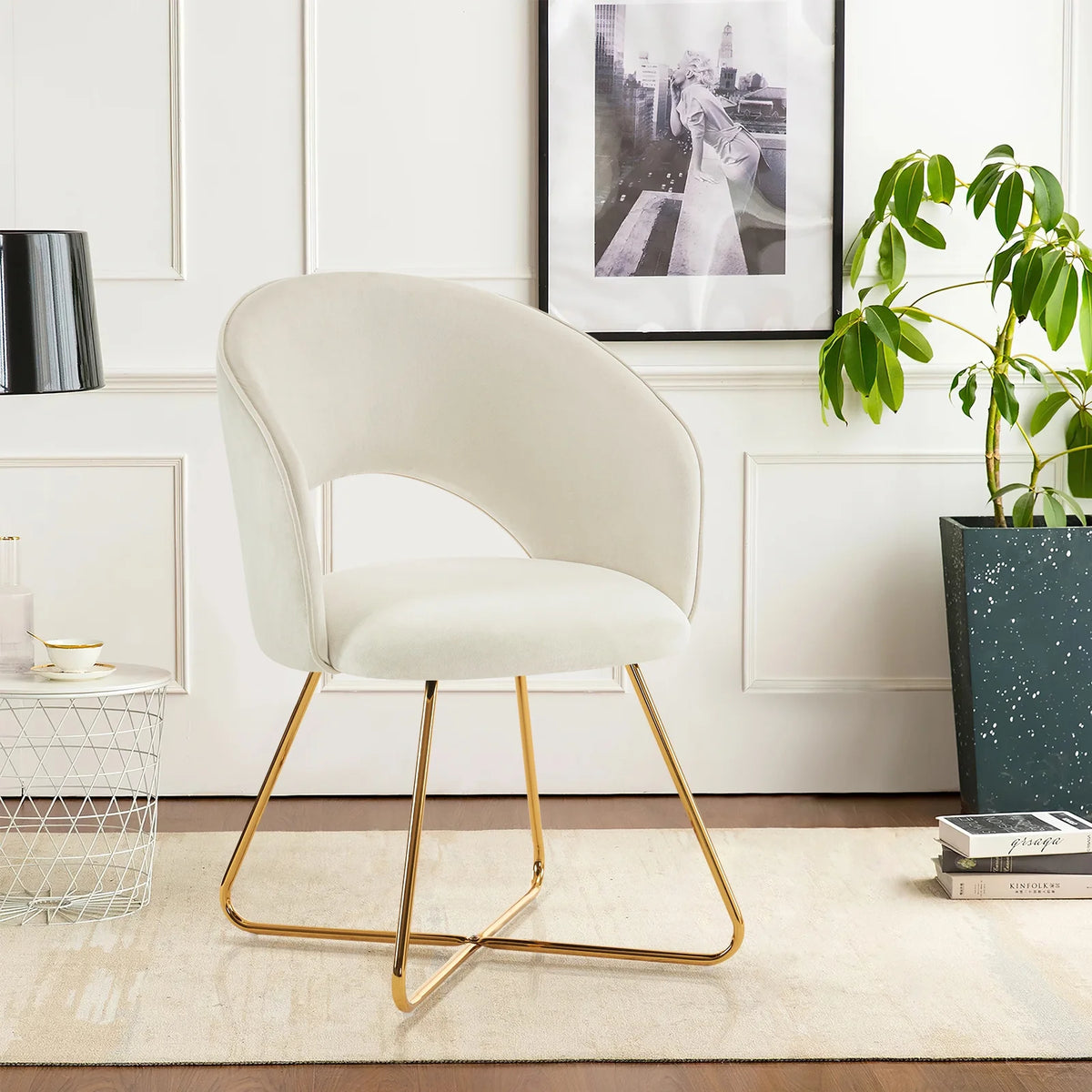 Khaki Velvet Upholstered Accent Chair K2883