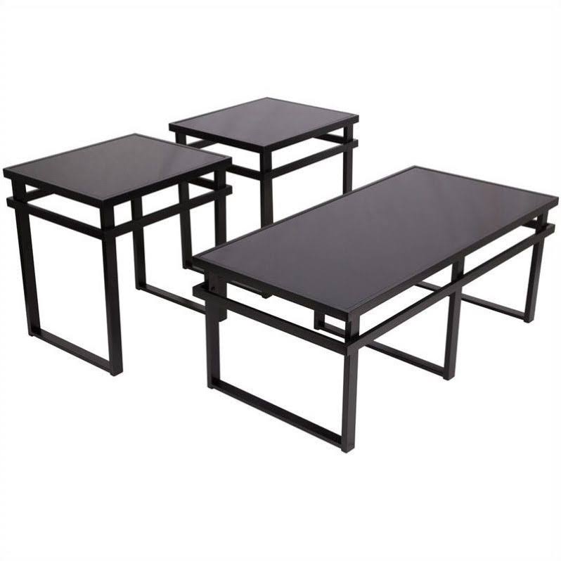3 Piece Occasional Table Set in Black V460064