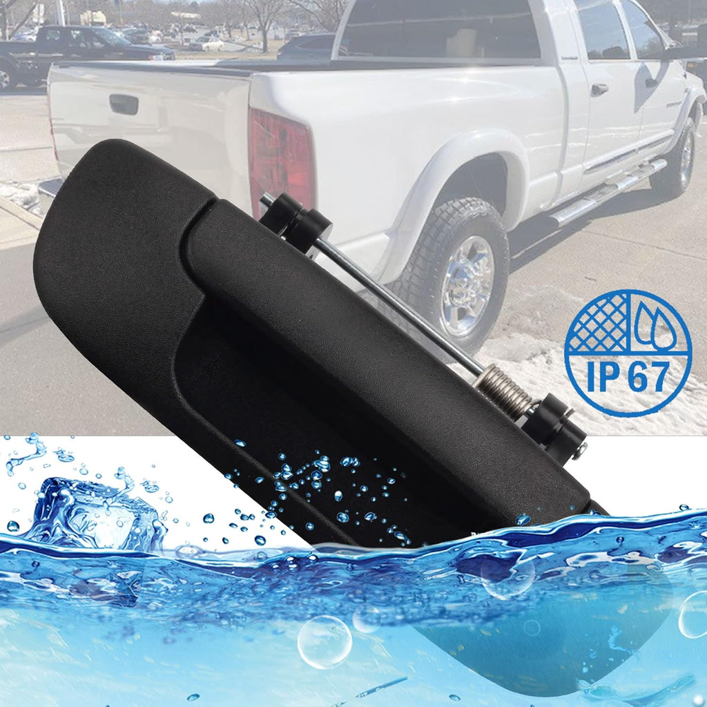 Tailgate Handle with Backup Rear View Camera for 2002-2008 Dodge Ram 1500 2500 3500, RCA Connector, Pack of 2 H642550