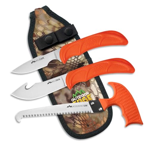 4-Piece Hunting Knife Set with Camo Belt Scabbard X513733