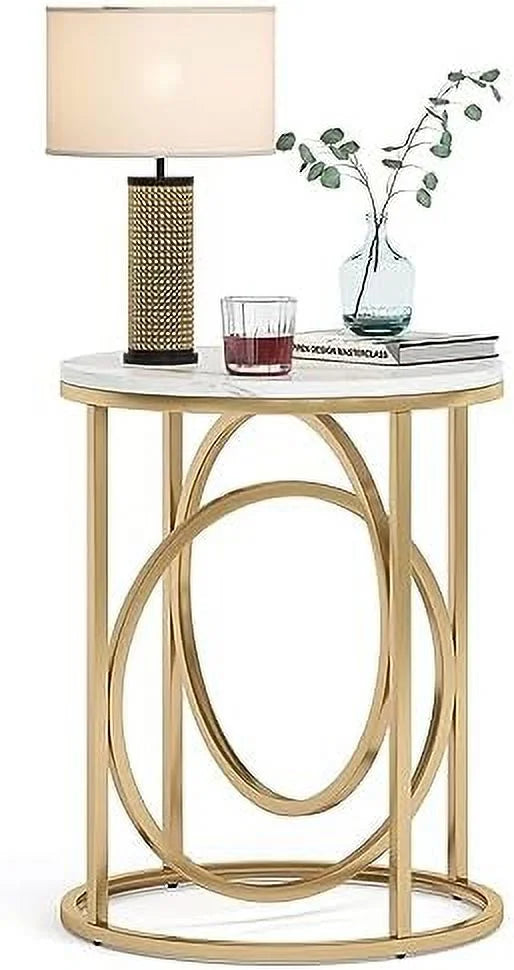 Round End Table Set of Two with Wood Top P650