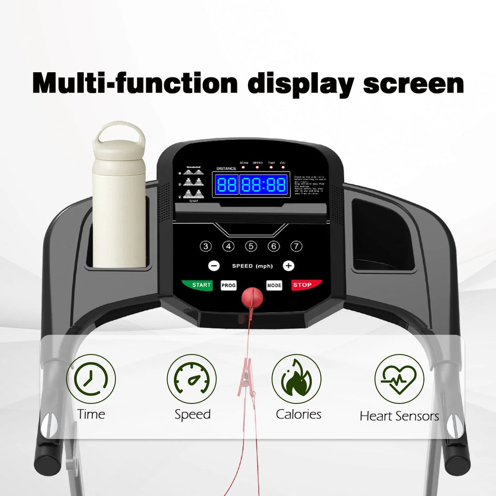 Folding 1.5HP Electric Treadmill Black X3893