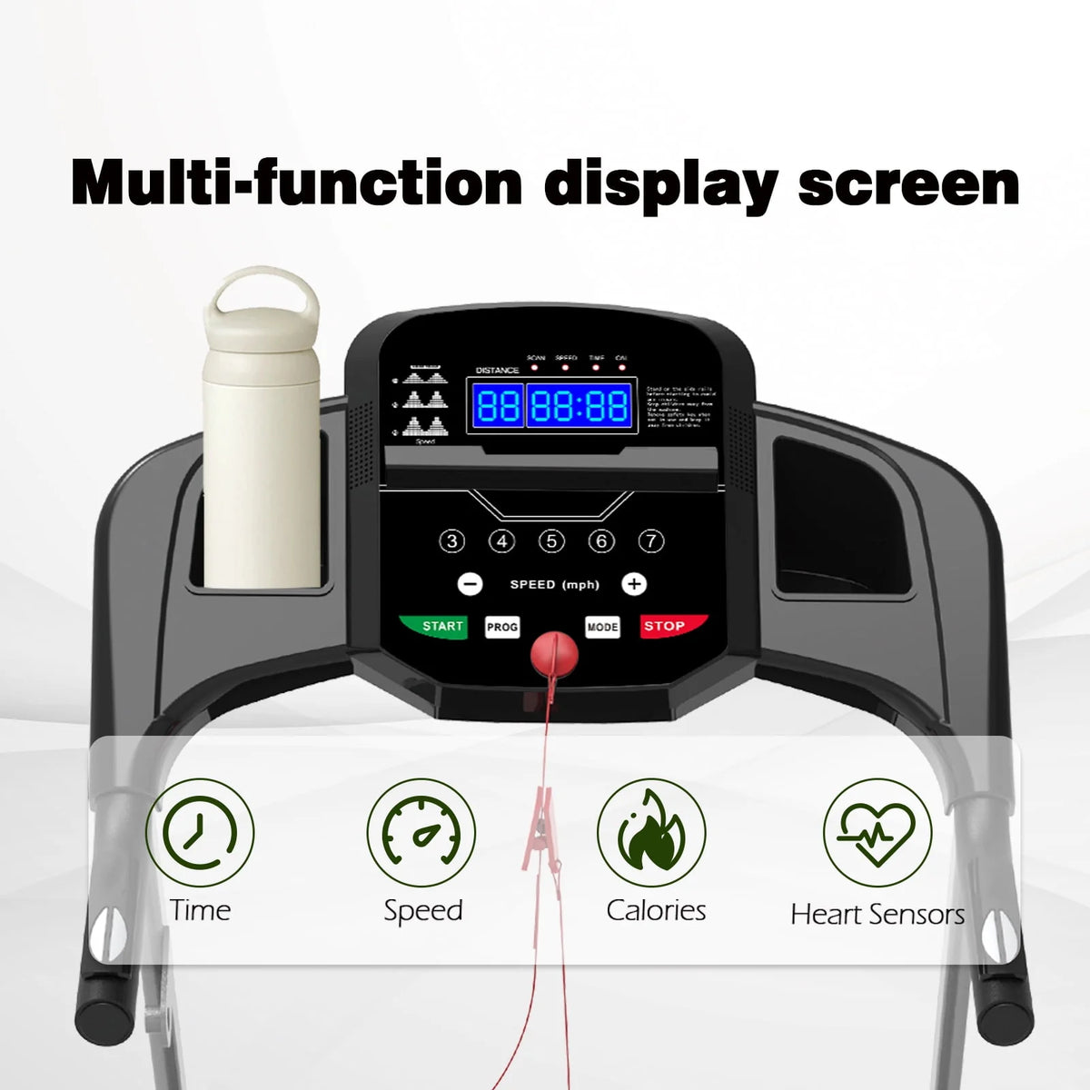 Folding 1.5HP Electric Treadmill Black X3893