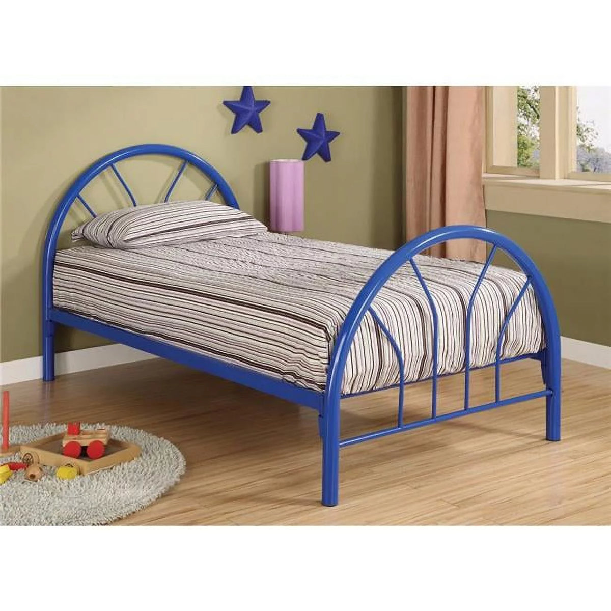 Blue Twin Size Metal Bed B637221