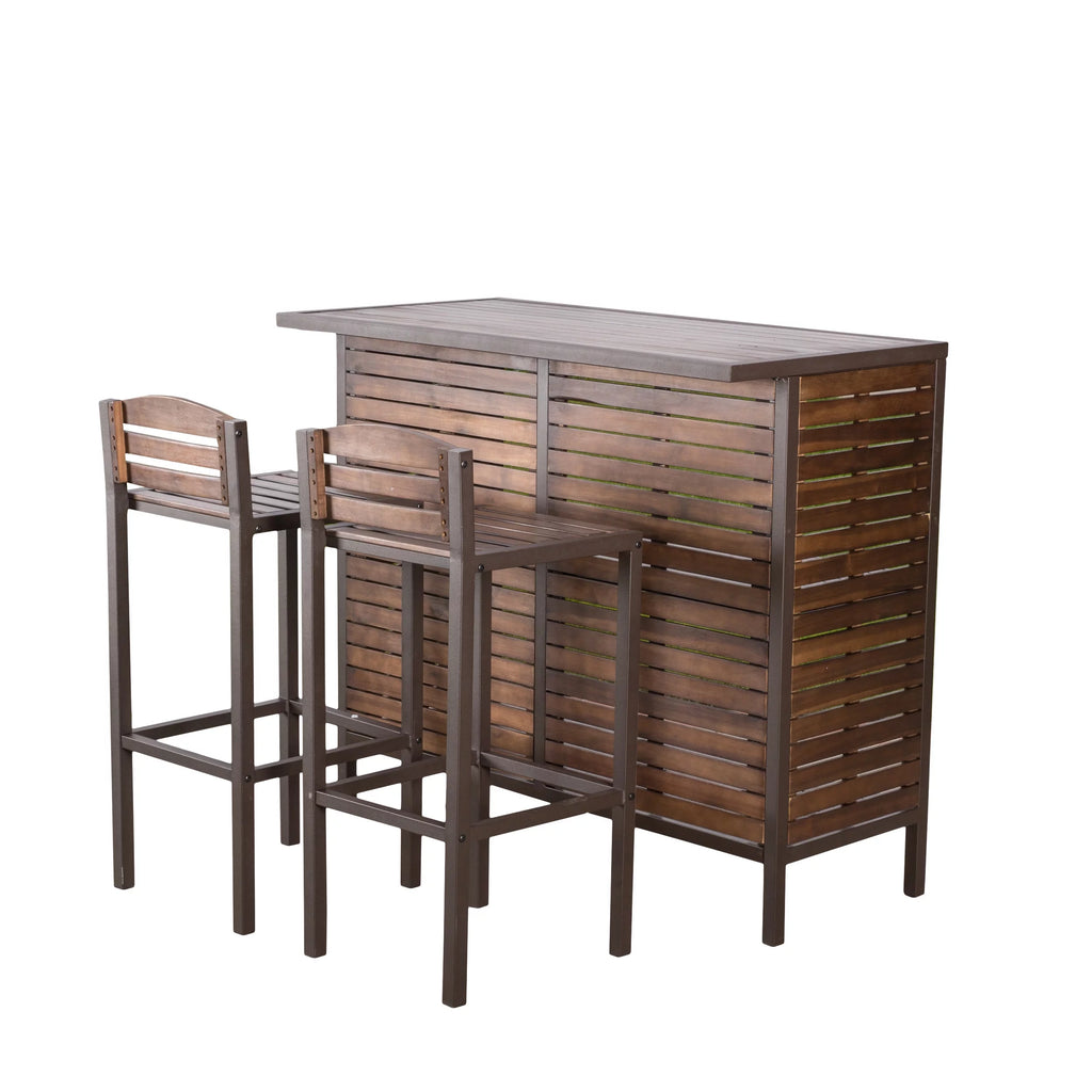 3 Piece Acacia Wood Bar Set B678