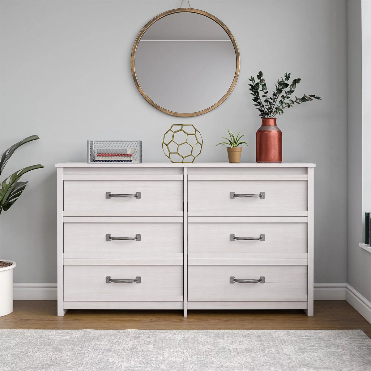 6 Drawer Ivory Oak Dresser N536