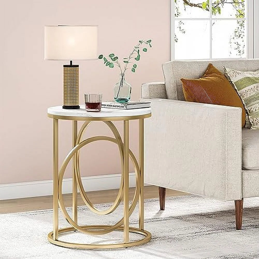 Round End Table Set of Two with Wood Top P650