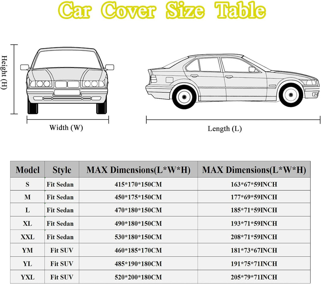 Black Full Car Cover 210D Oxford for Sedan D7208