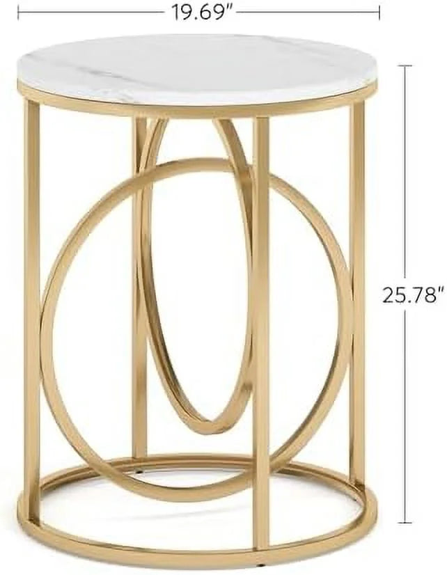 Round End Table Set of Two with Wood Top P650