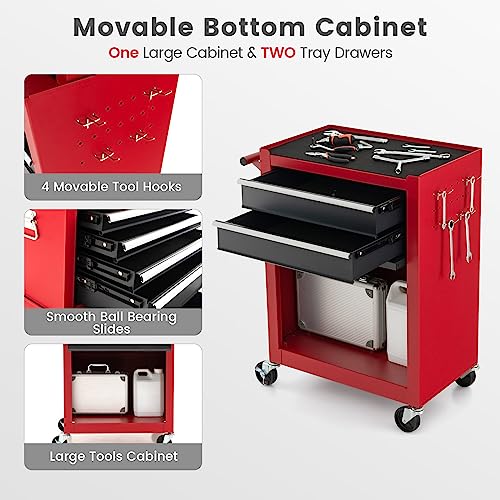Rolling Tool Chest Cabinet with Wheels and Lock, 6 Drawers R914218