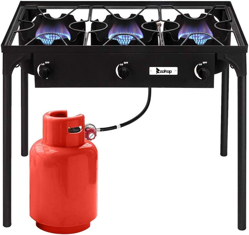 Outdoor 3 Burner Propane Gas Camp Stove with Detachable Legs Z29243
