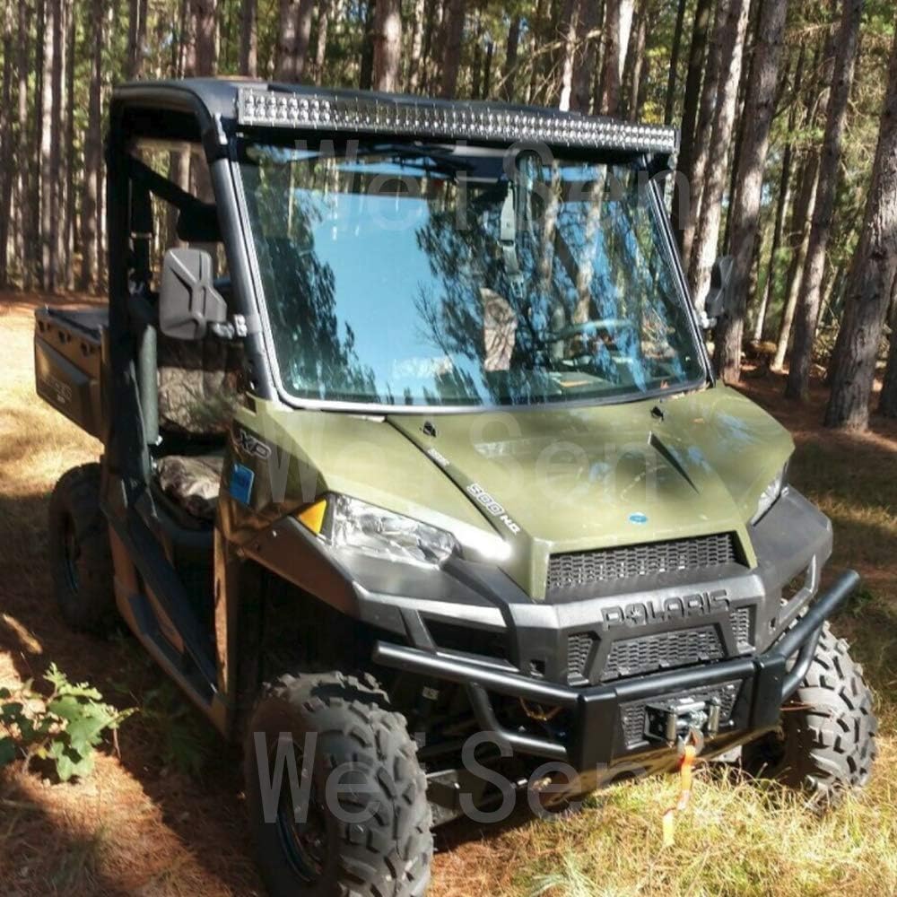 LED Light Bar Mount Windshield Kit 50 288W Curved Front Pillar Side 2x 18W 3 Cube Lights Brackets w/ 2x Wiring Kit Full Size Pro-Fit Cage Upper For 2013-2021 Polaris Ranger XP 1000 900 570 P3205