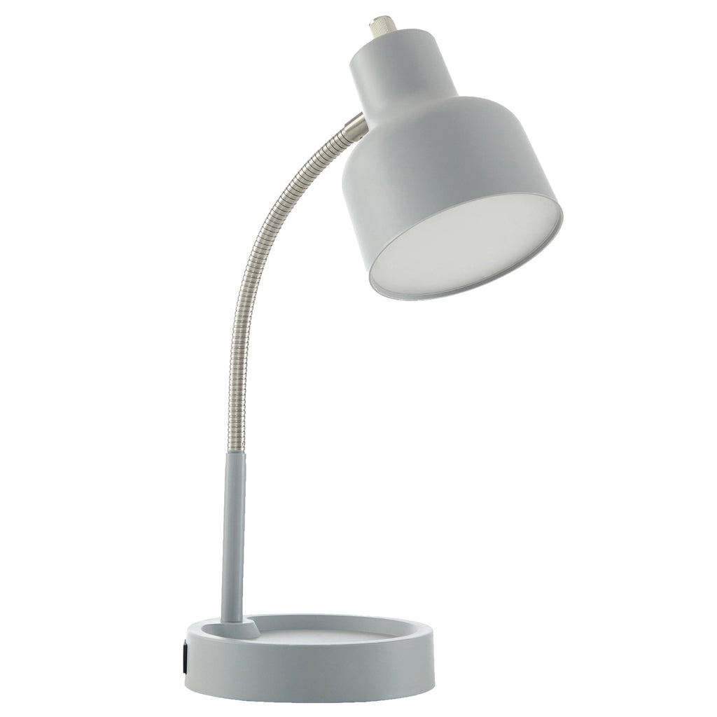 LED Desk Lamp with AC Outlet, Matte Black G558594