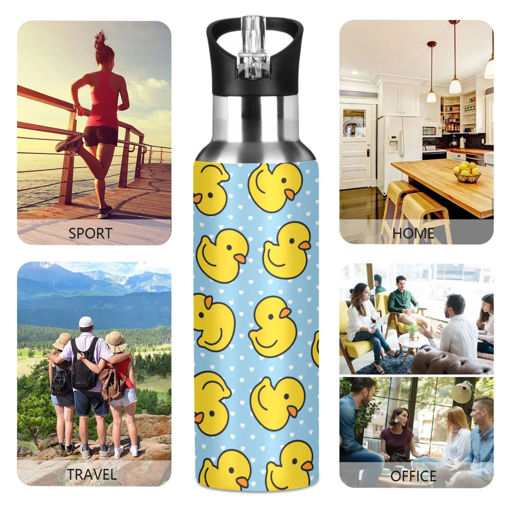 20 OZ Stainless Steel Vacuum Insulated Water Bottle with Straw Lid F801