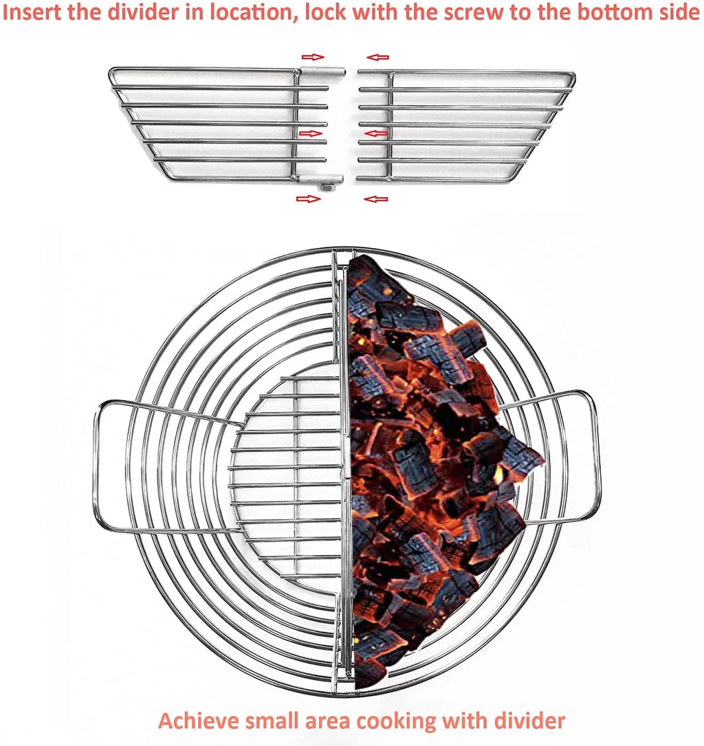 Stainless Steel Charcoal Fire Basket with Divider U54183