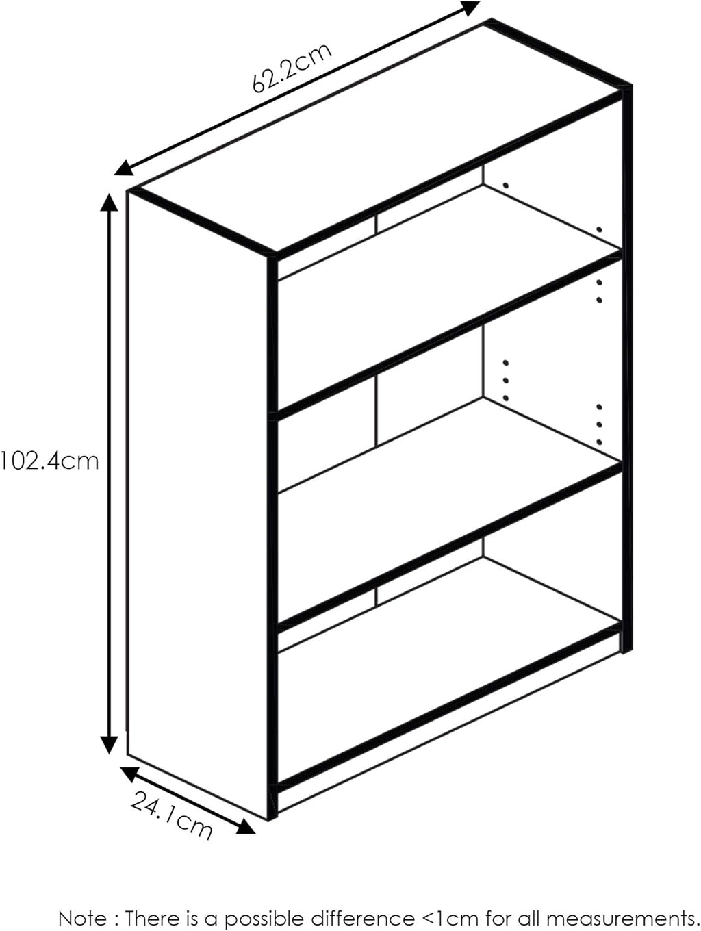 5-Tier Reversible Color Open Shelf Bookcase, White & 3-Tier Adjustable Shelf Bookcase, White Y442211