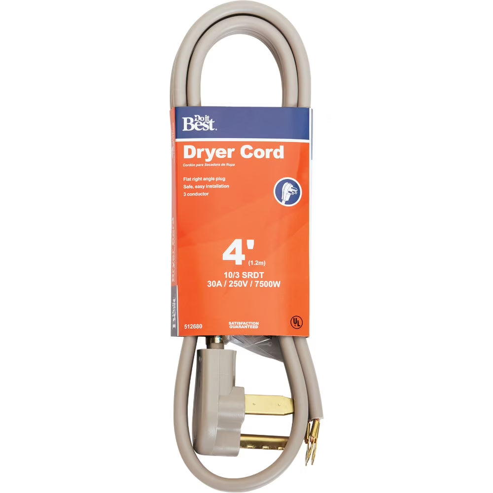 4 Ft. 10/3 30A Dryer Cord U69564
