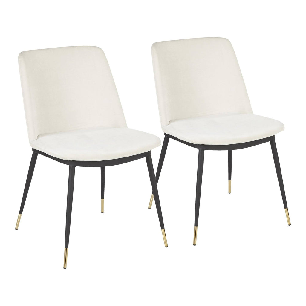 Black Metal Legs Cream Fabric Contemporary Chair G281688