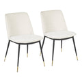 Black Metal Legs Cream Fabric Contemporary Chair G281688