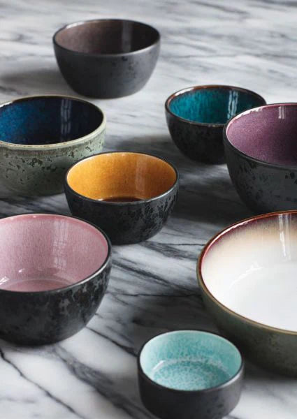 Stoneware Bowl 10 cm Black, Lilac B9569