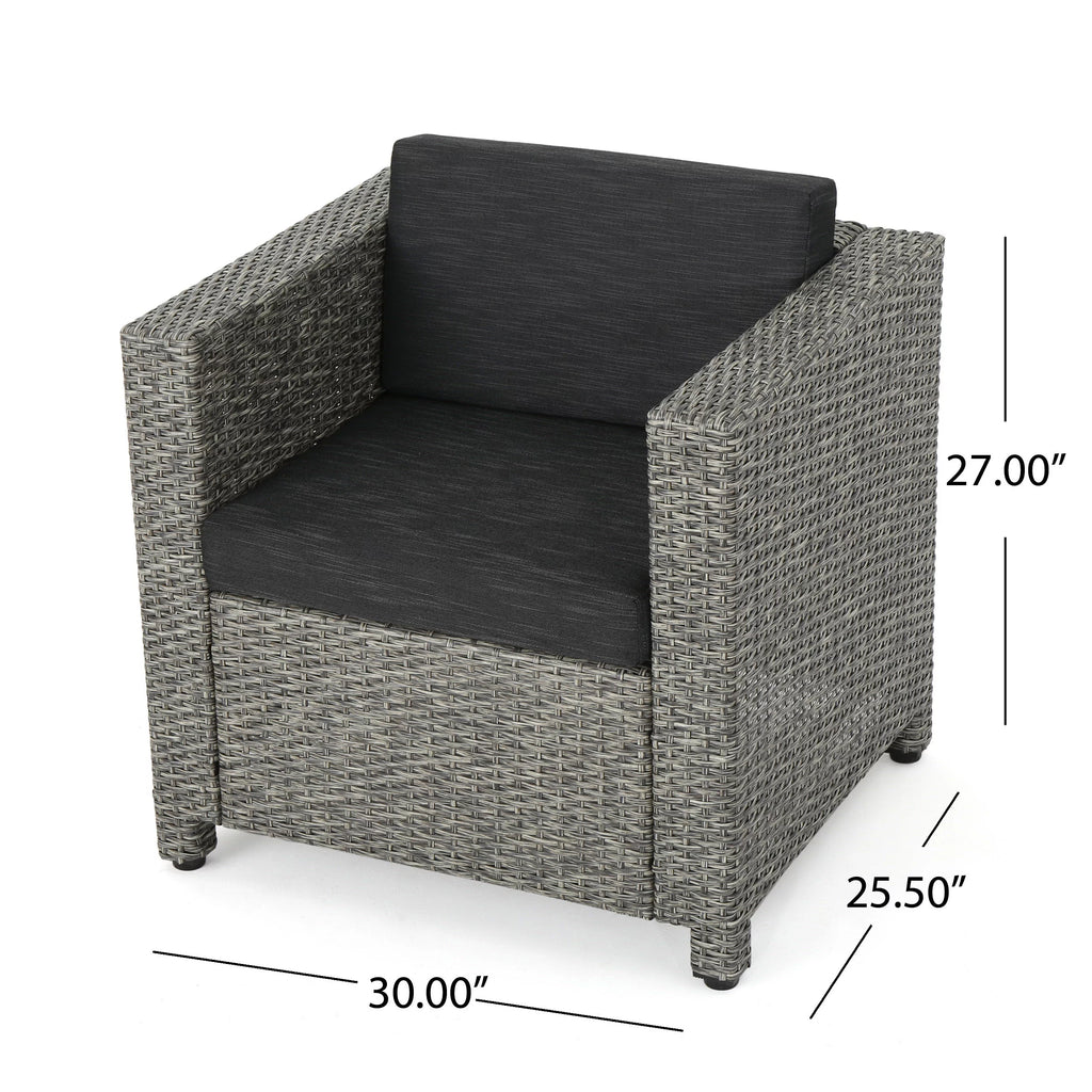 Outdoor Wicker Club Chair with Cushions R516