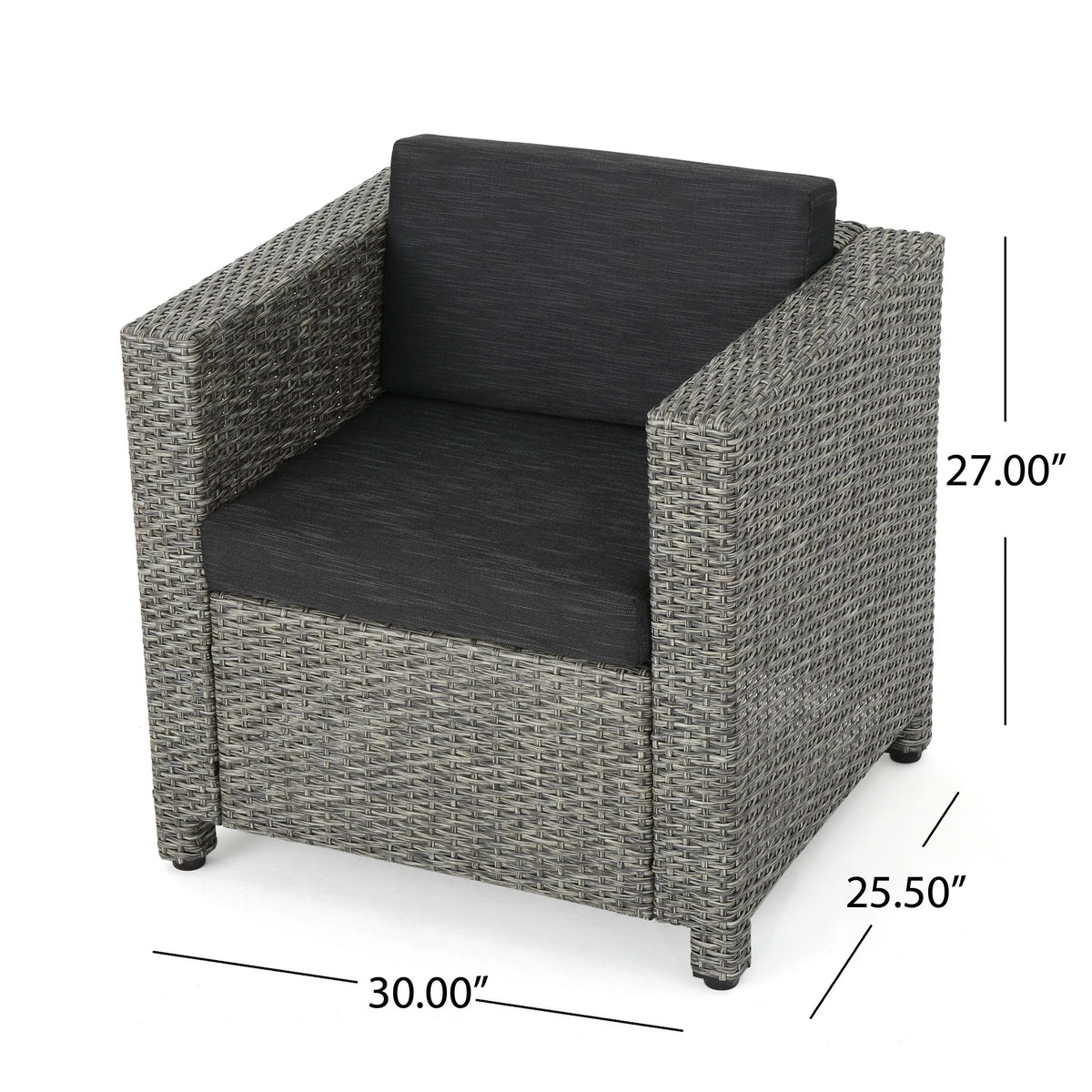 Outdoor Wicker Club Chair with Cushions R516