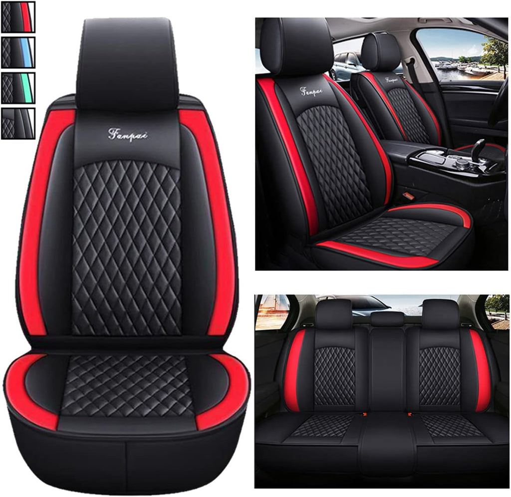 Black Blue Waterproof PU Leather Car Seat Cover Protector Pad R96586