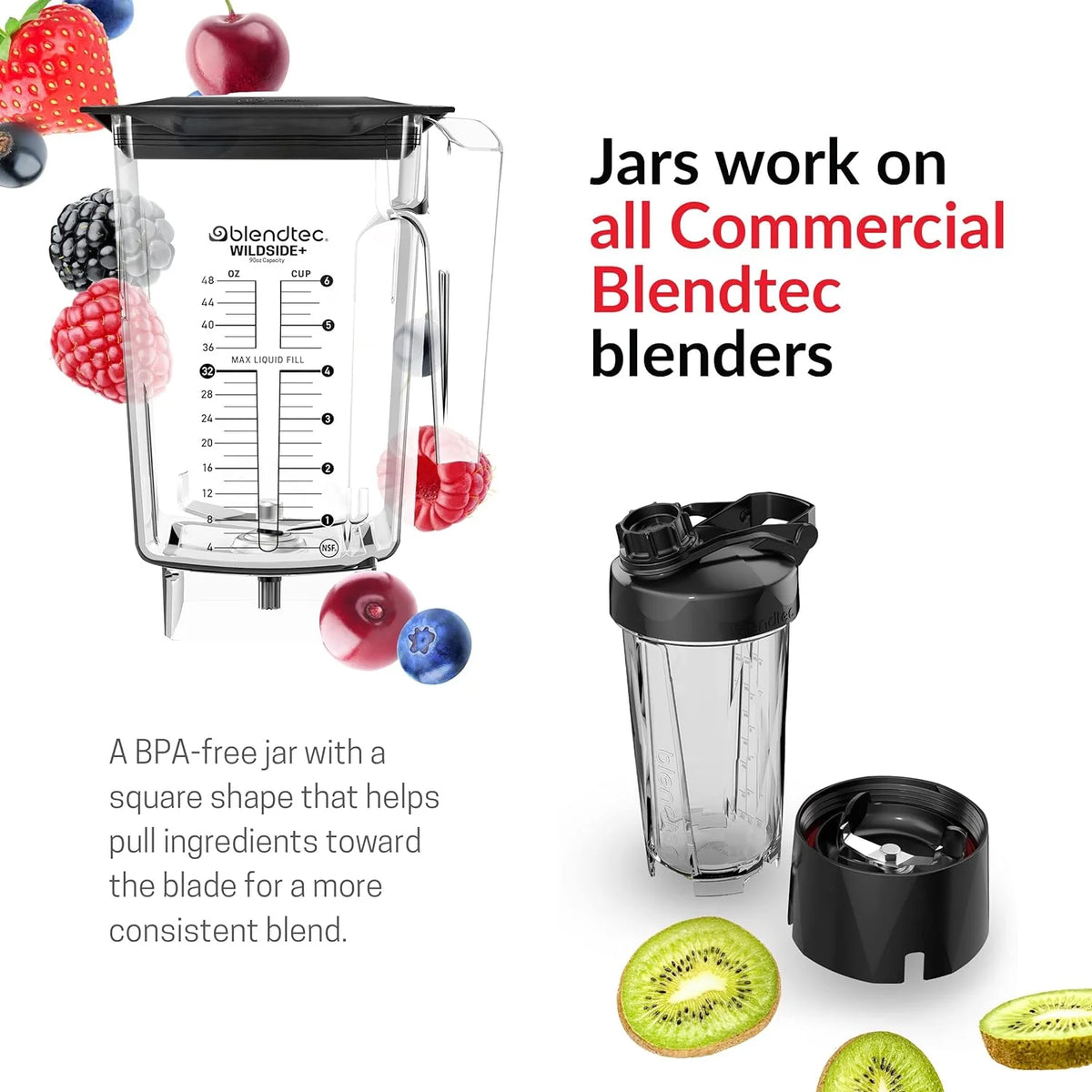 90 Oz Five-Sided Replacement Blender Jar Q396