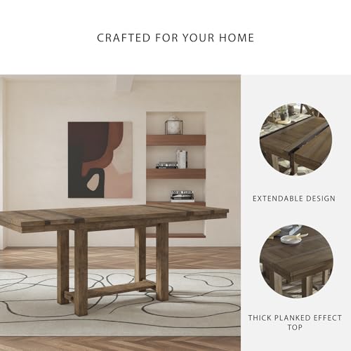 White Dining Extension Table with Trestle Base U179860