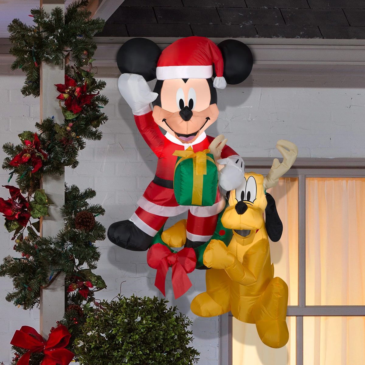 Multicolored 5 ft Tall Inflatable Hanging Mickey and Pluto F579073