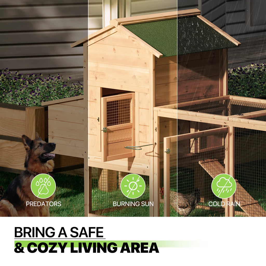 80 inch Wooden Chicken Coop with Nesting Box L58957
