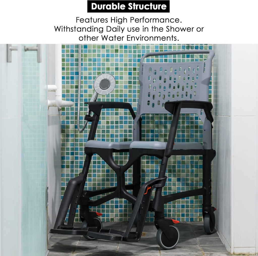 Adjustable Commode Shower Chair with Wheels B58122