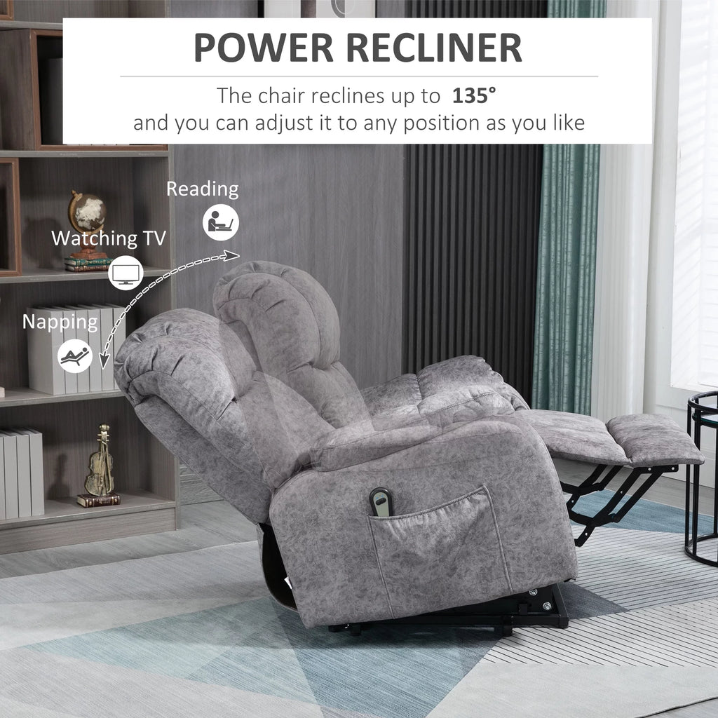 Grey Power Lift Recliner Chair with Remote Control Y419