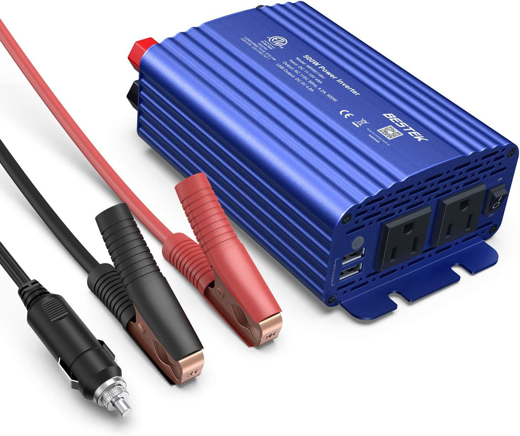 500W Power Inverter with Dual USB Car Charger Pack of 2 E653496