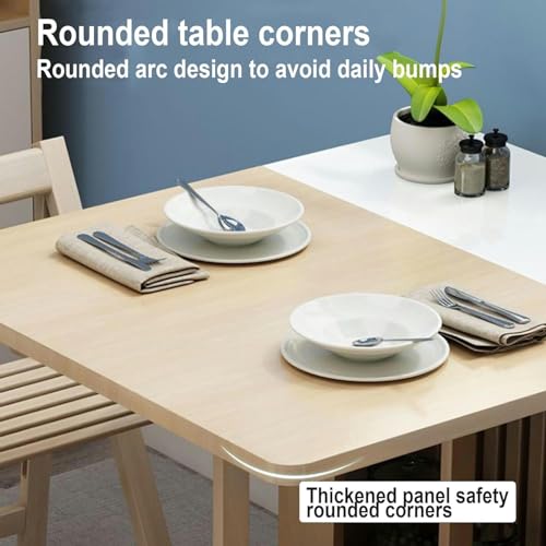 Brown Folding Dining Table with 4 Chairs and Storage Space N19154