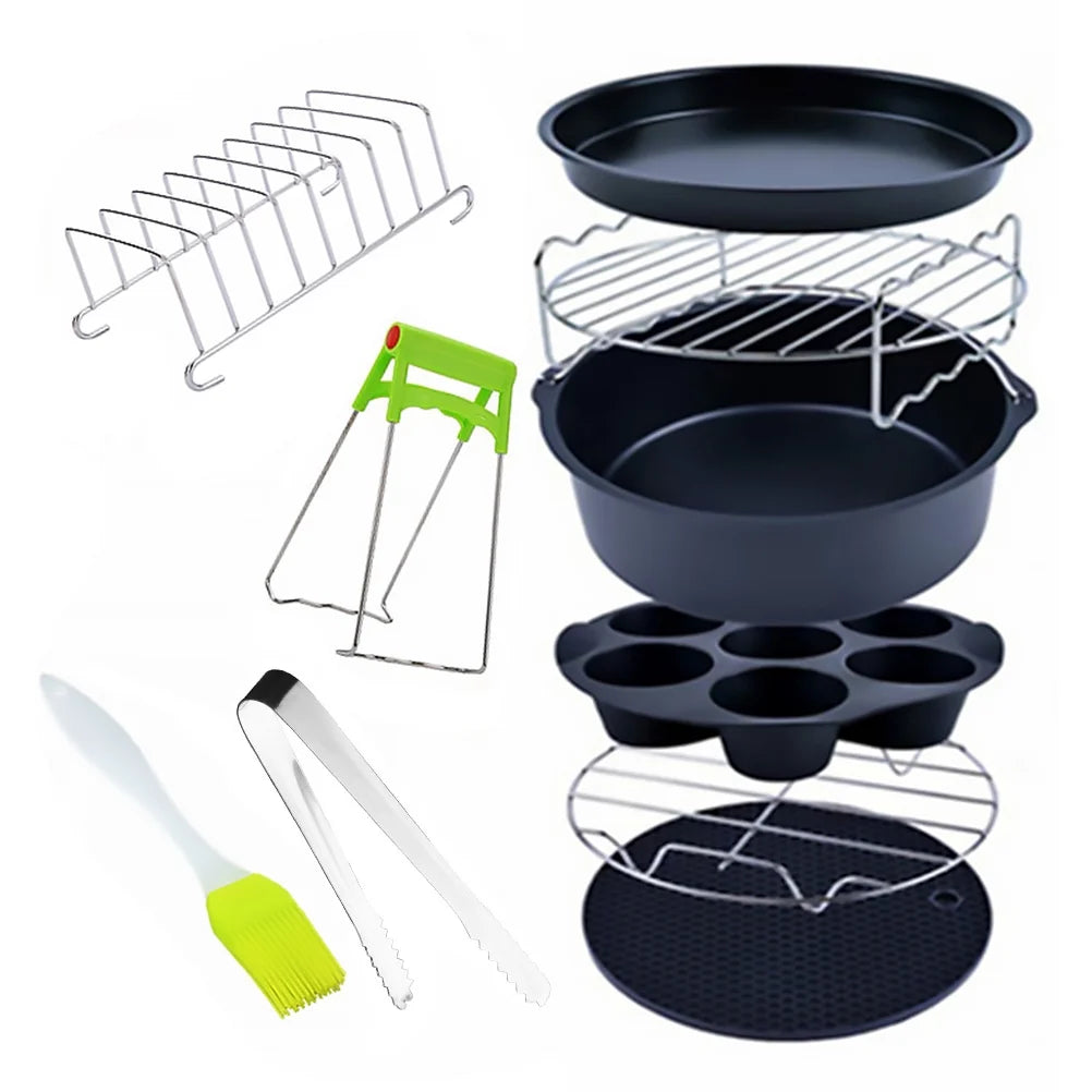 Air Fryer Accessories Set Kitchen Food Rack Basket Mould Cake Q619
