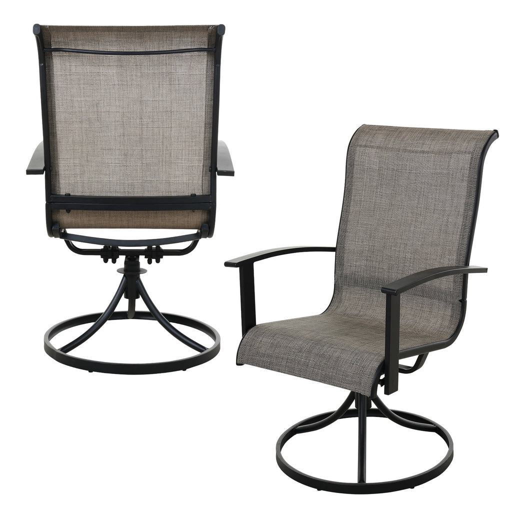 Swivel Patio Chairs Set of 2 Metal Frame T55389
