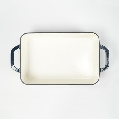 Red Enameled Cast Iron Rectangle Roasting Pan F641