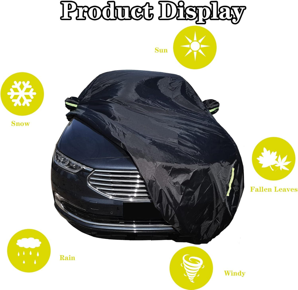 Black Full Car Cover 210D Oxford for Sedan D7208