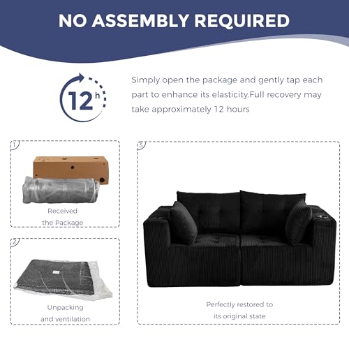 U Shaped Modular Sectional Sofa with 2 Ottomans Grey H485