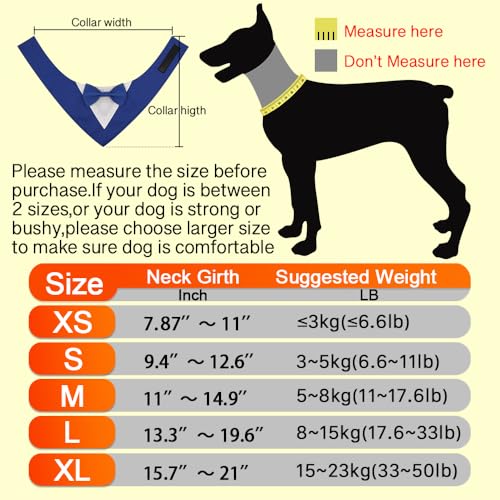 Adjustable Dog Wedding Bandana with Bow (Medium, Black) C58269