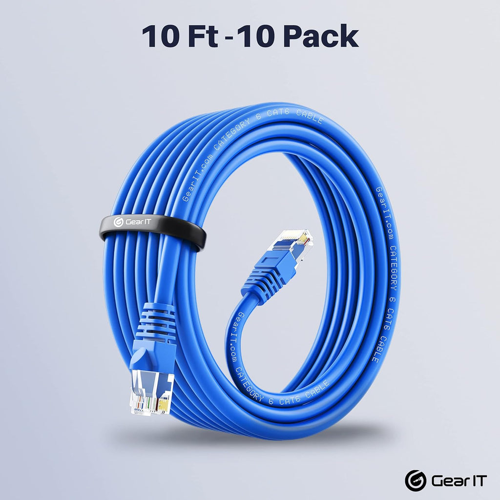 Cat6 Ethernet Cable 1 ft (50-Pack) Blue R966