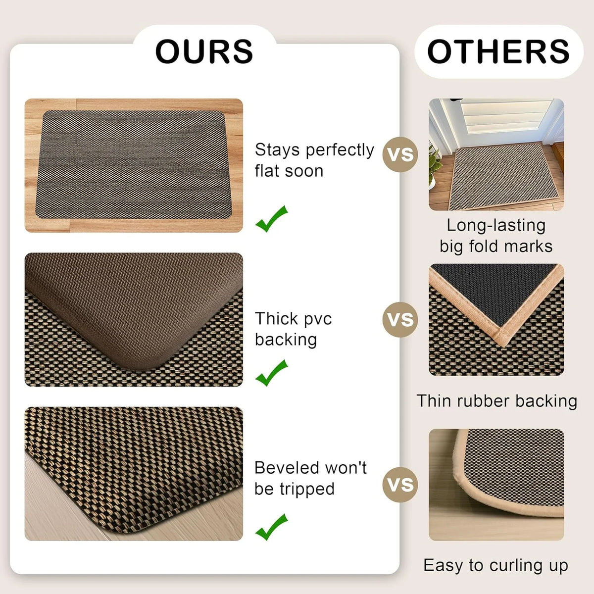 Black 17.3"x47" Anti-Fatigue Non Slip Kitchen Mat H638