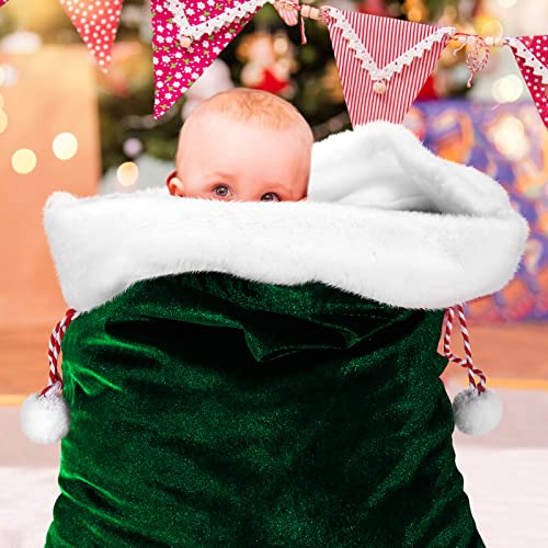 2 Pieces Velvet Drawstring Santa Bags Q583650