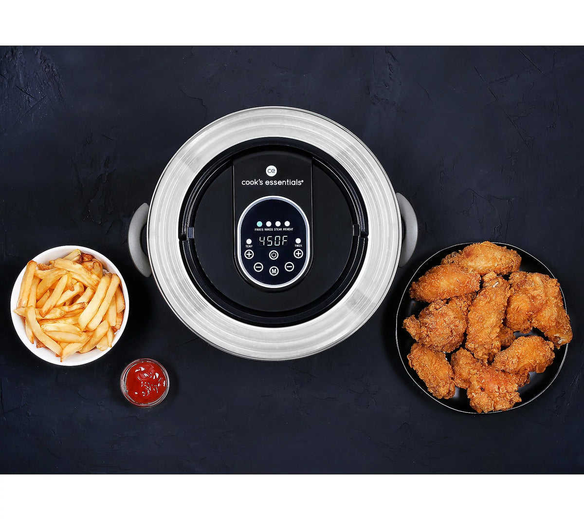 Air Fryer Lid for Pots, Pans & Pressure Cooker Black Y30258