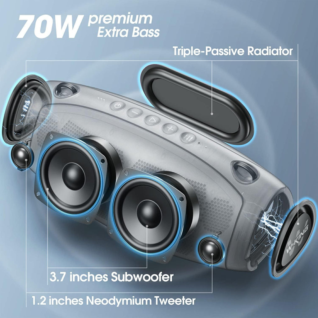 70W IPX6 Waterproof Portable Bluetooth Speaker with Power Bank L255962