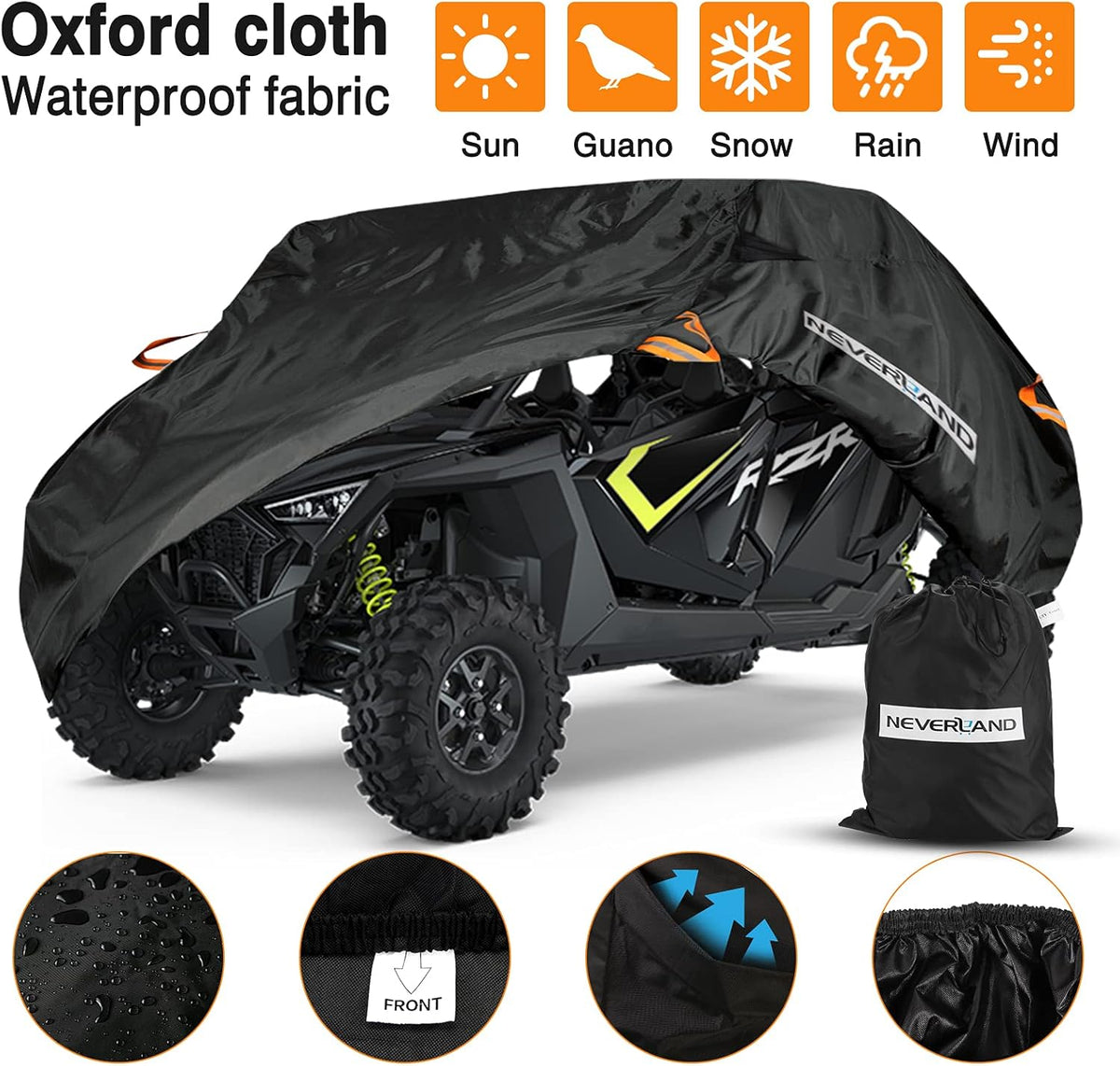UTV Cover Sun-UV Rain Snow Protector 4-6 Passenger T821467