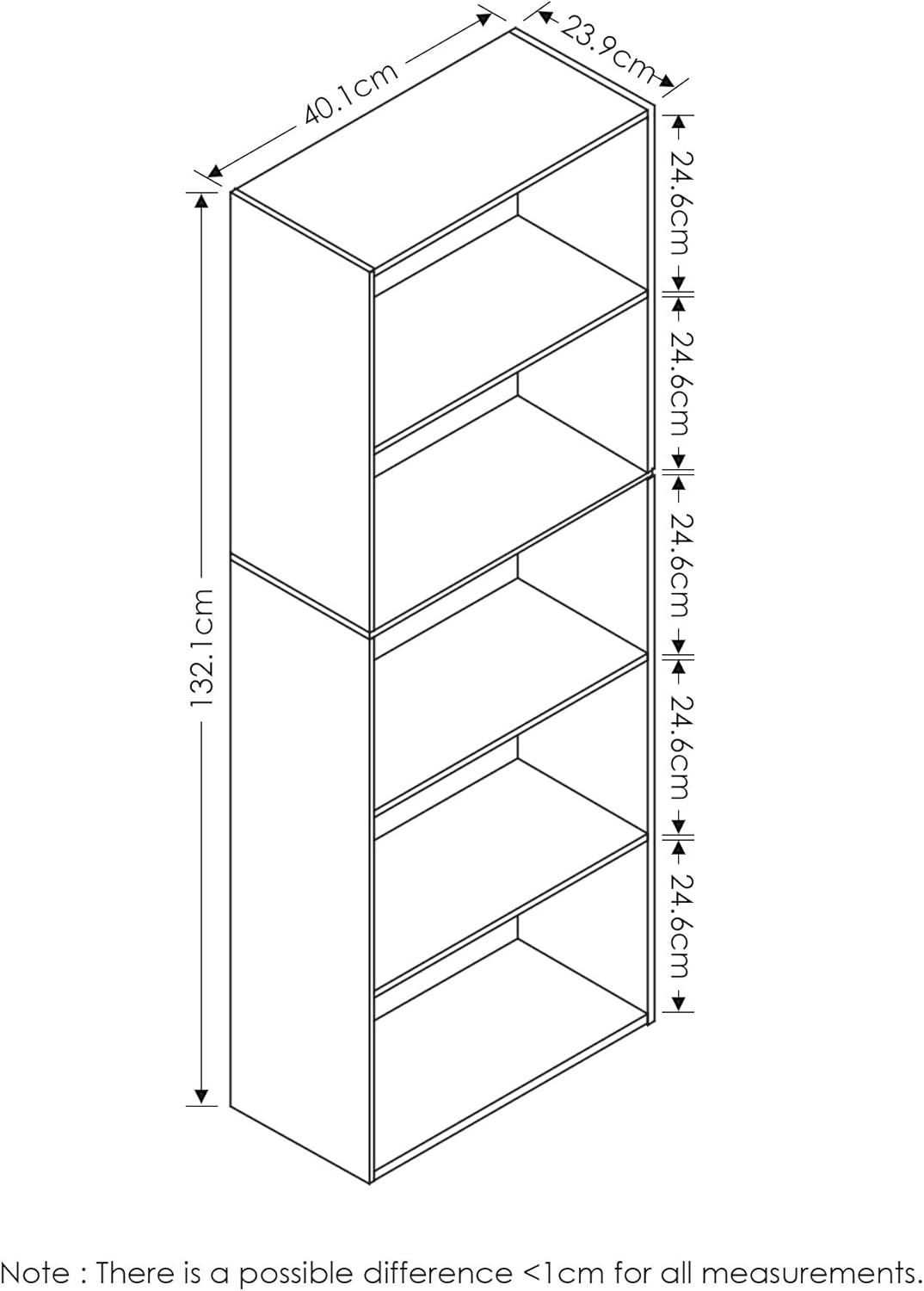 5-Tier Reversible Color Open Shelf Bookcase, White & 3-Tier Adjustable Shelf Bookcase, White Y442211