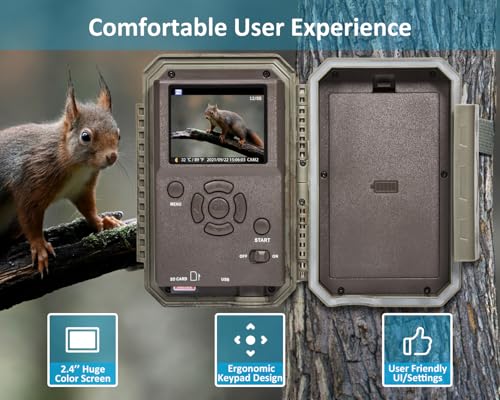 64MP 1296p Trail Camera with 100ft Night Vision J5361