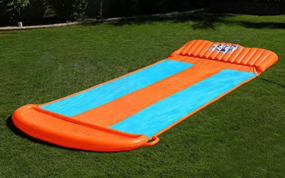 18' Triple Lane Water Slide with Ramp C449